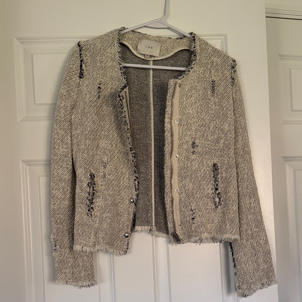 IRO Textured Gray & White Blazer Size 38